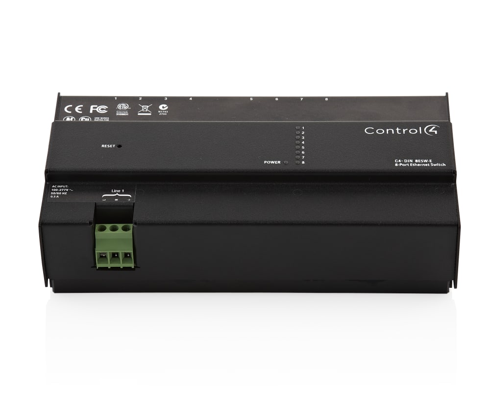 Control4® DIN-Rail 8-Port Ethernet Switch - EOS 12.12.22