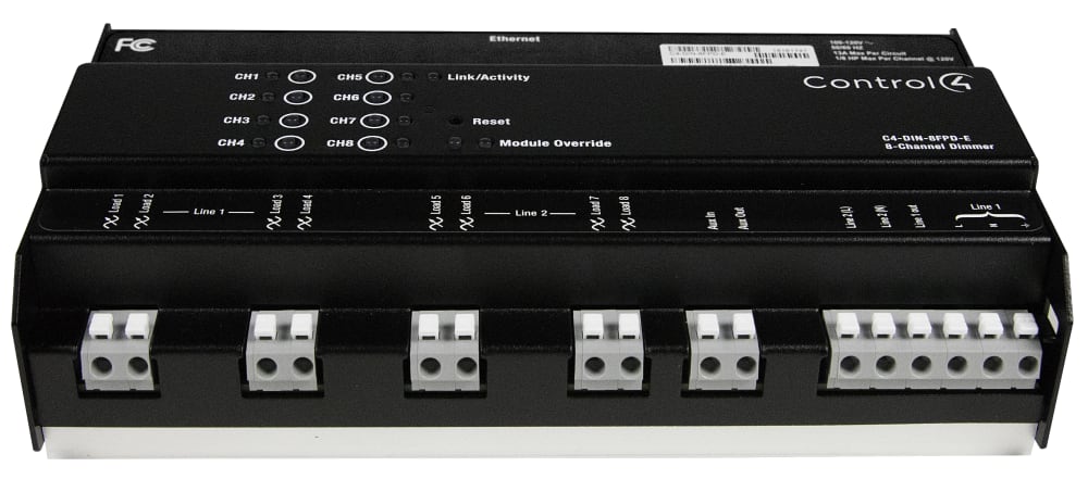 Control4® DIN-Rail 8-Channel Forward Phase Dimmer