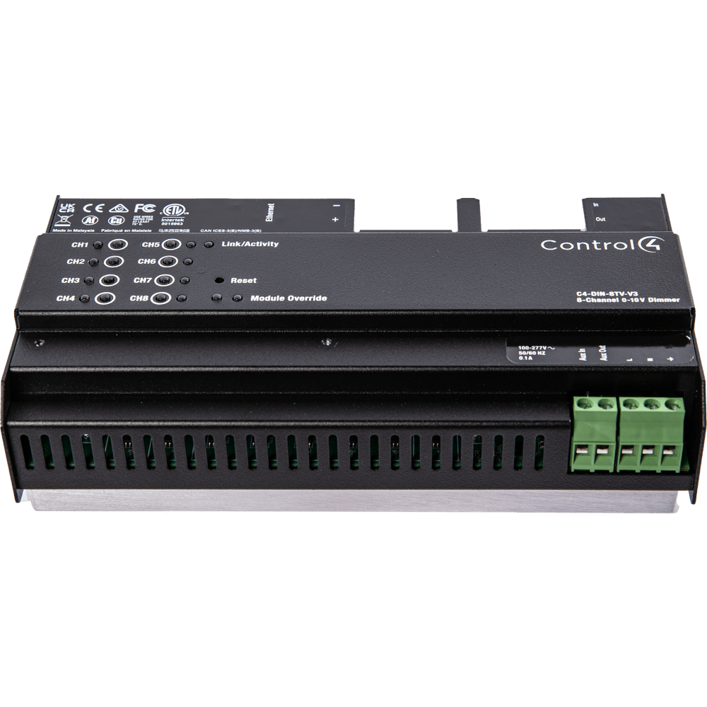 Control4® DIN-Rail 8-Channel 0-10V Dimmer V3