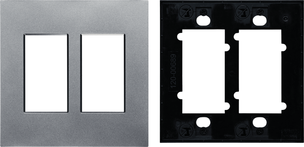 Control4® Faceplate, Contemporary, 2 Gang (Aluminum)