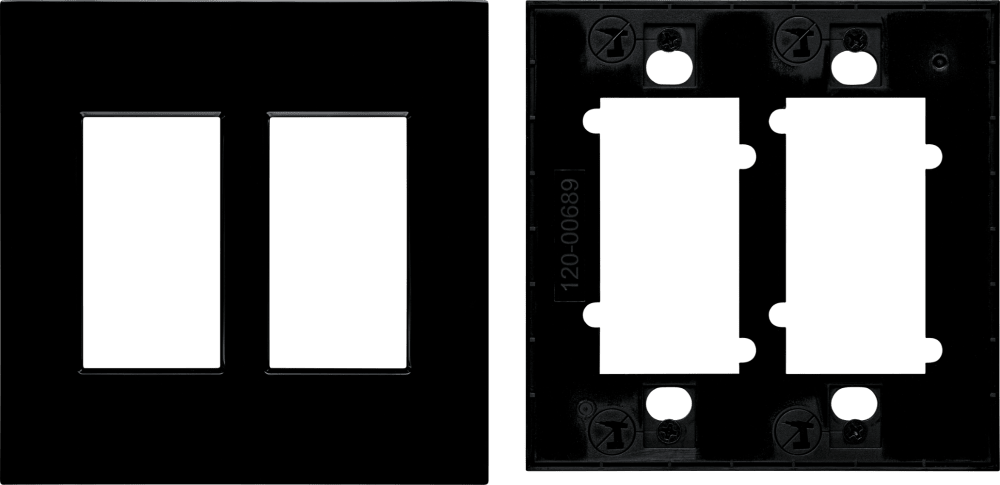 Control4® Faceplate, Contemporary, 2 Gang (Black)