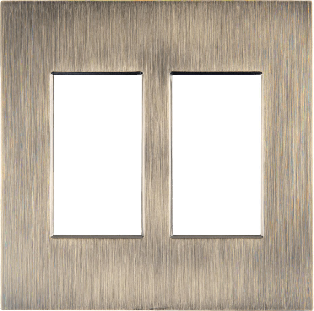 Control4® Faceplate, Contemporary, 2 Gang (Antique Brass)