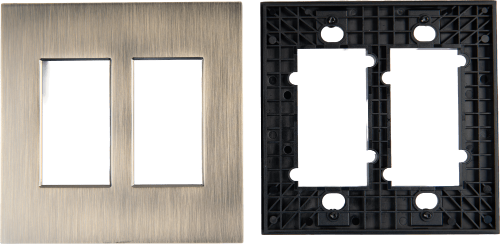 Control4® Faceplate, Contemporary, 2 Gang (Antique Brass)
