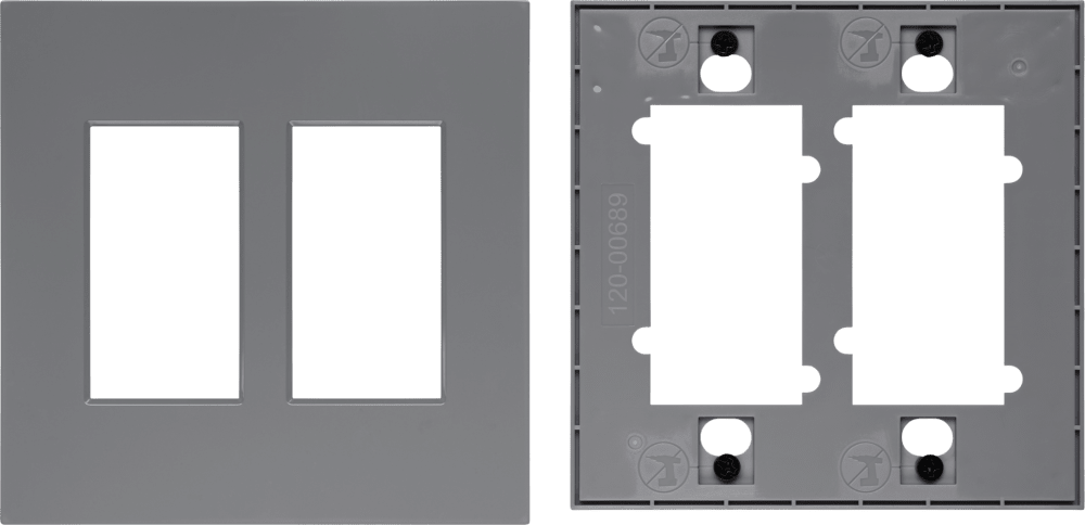 Control4® Faceplate, Contemporary, 2 Gang (Gray)