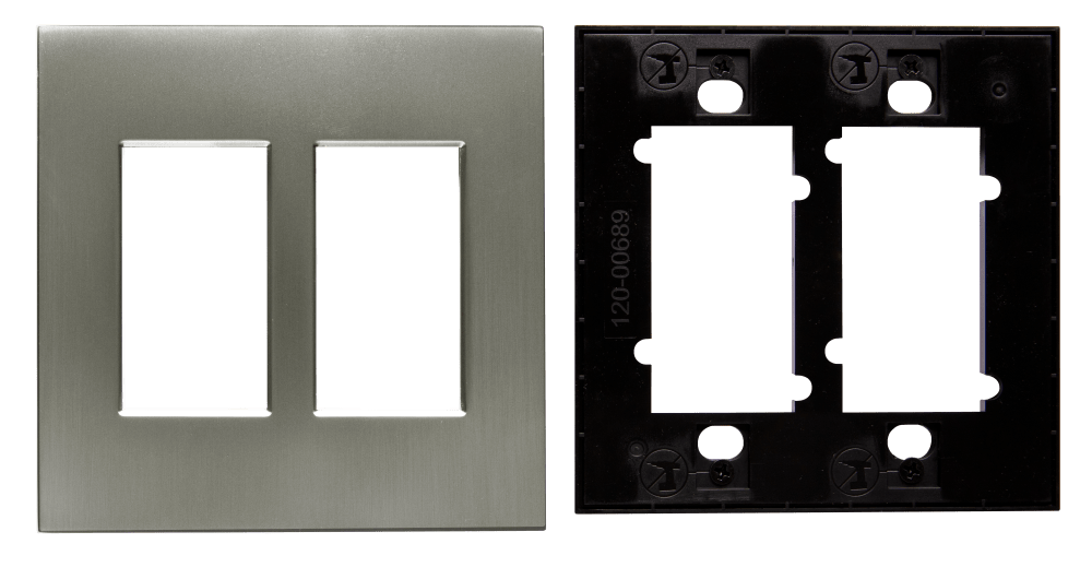 Control4® Faceplate, Contemporary, 2 Gang (Matte Stainless)