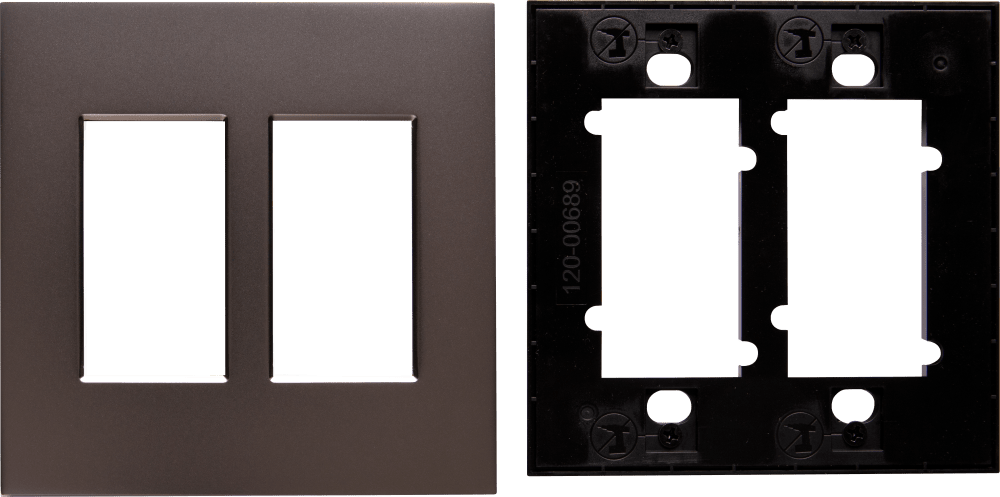Control4® Faceplate, Contemporary, 2 Gang (Satin Nickel)