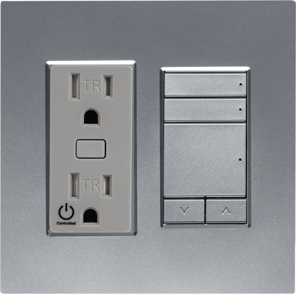Control4® Faceplate, Contemporary, 2 Gang Combo (Aluminum)