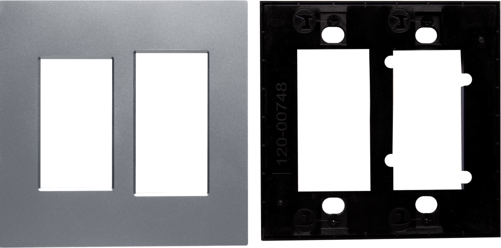 Control4® Faceplate, Contemporary, 2 Gang Combo (Aluminum)