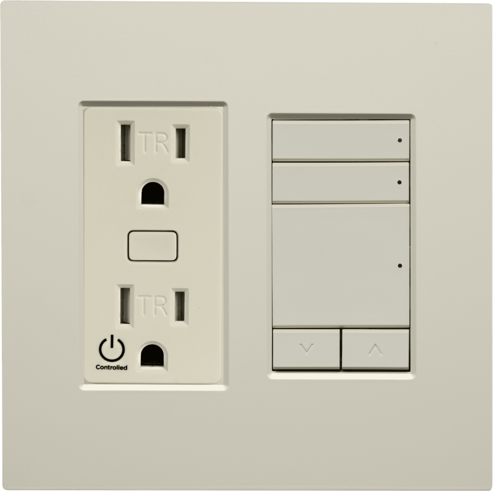 Control4® Faceplate, Contemporary, 2 Gang Combo (Biscuit)