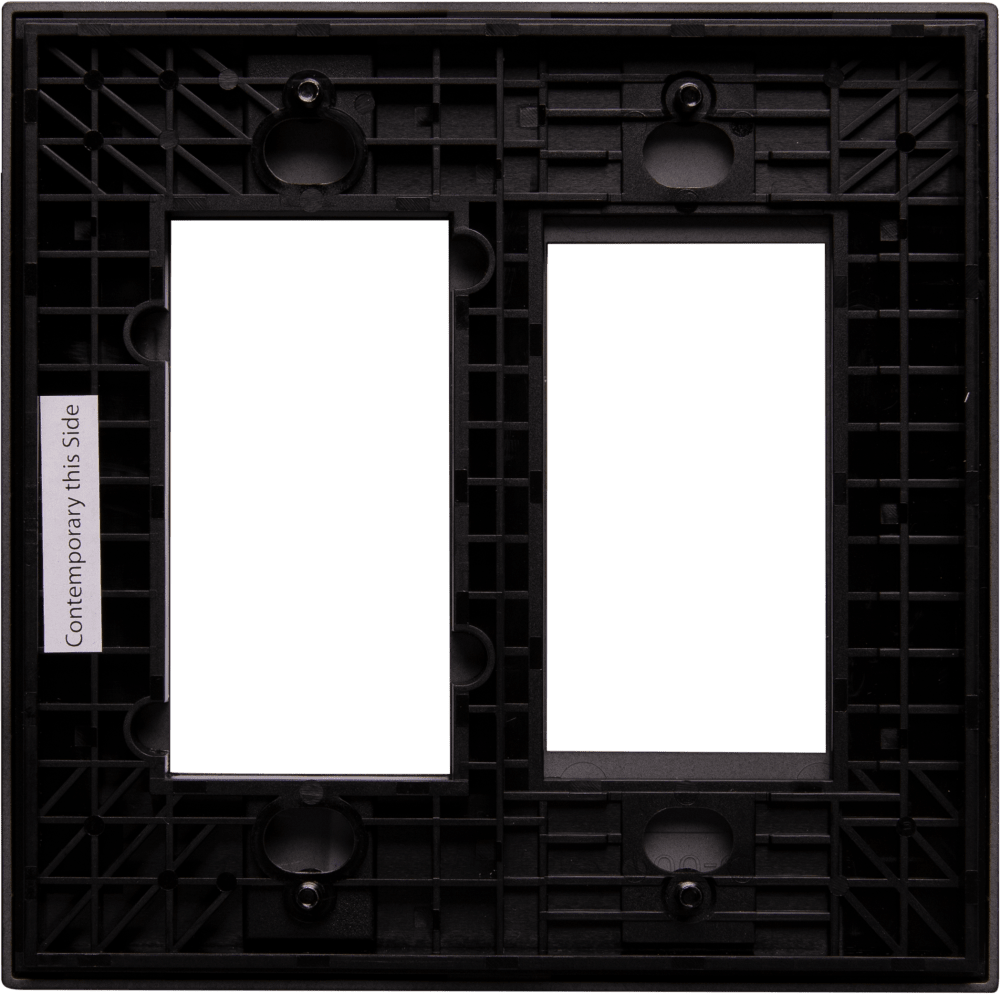 Control4® Faceplate, Contemporary, 2 Gang Combo (Black)