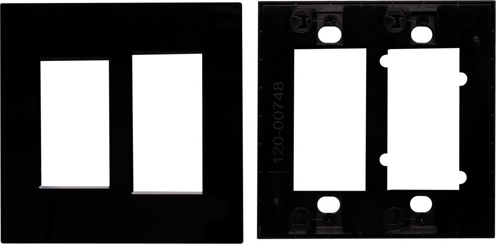 Control4® Faceplate, Contemporary, 2 Gang Combo (Black)