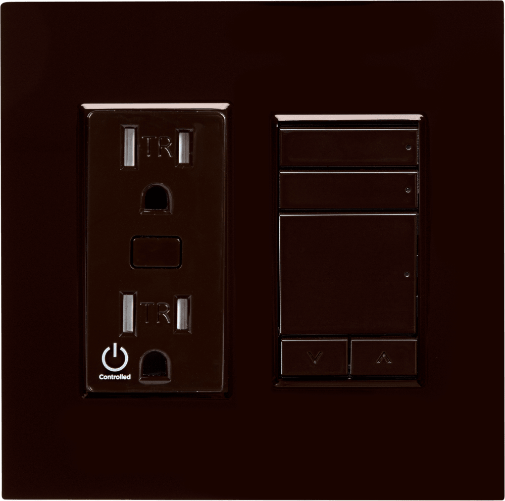 Control4® Faceplate, Contemporary, 2 Gang Combo (Brown)