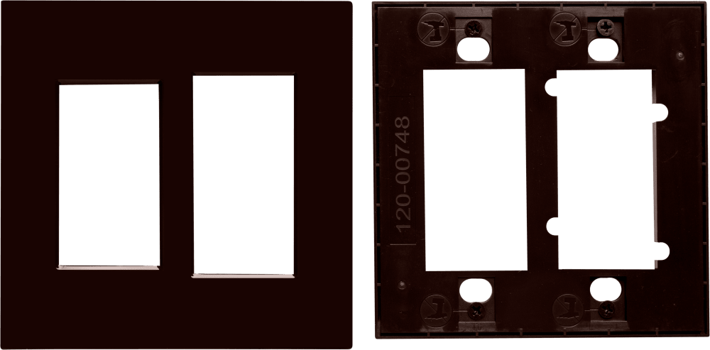 Control4® Faceplate, Contemporary, 2 Gang Combo (Brown)