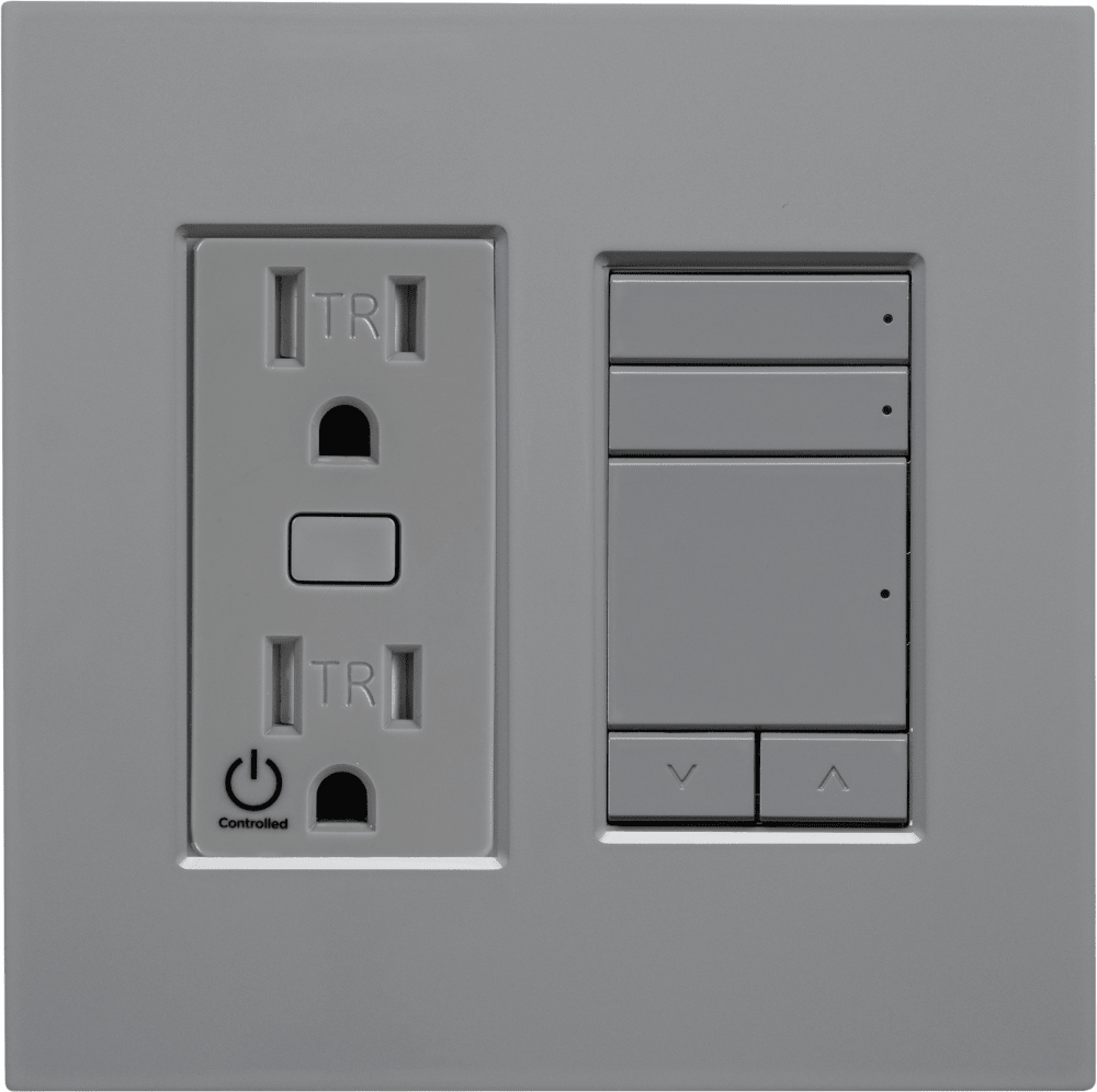 Control4® Faceplate, Contemporary, 2 Gang Combo (Gray)