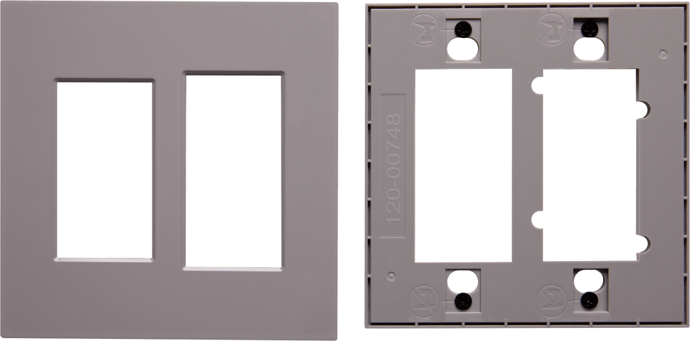 Control4® Faceplate, Contemporary, 2 Gang Combo (Gray)