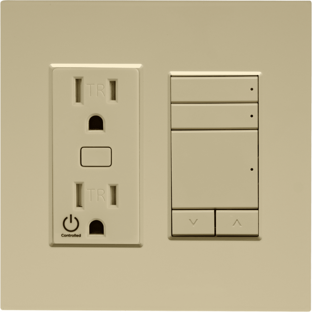 Control4® Faceplate, Contemporary, 2 Gang Combo (Ivory)
