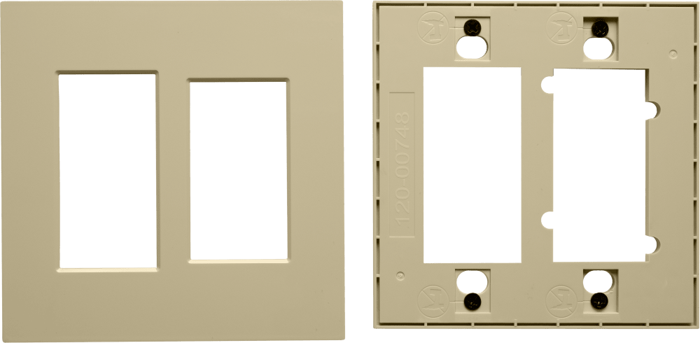 Control4® Faceplate, Contemporary, 2 Gang Combo (Ivory)