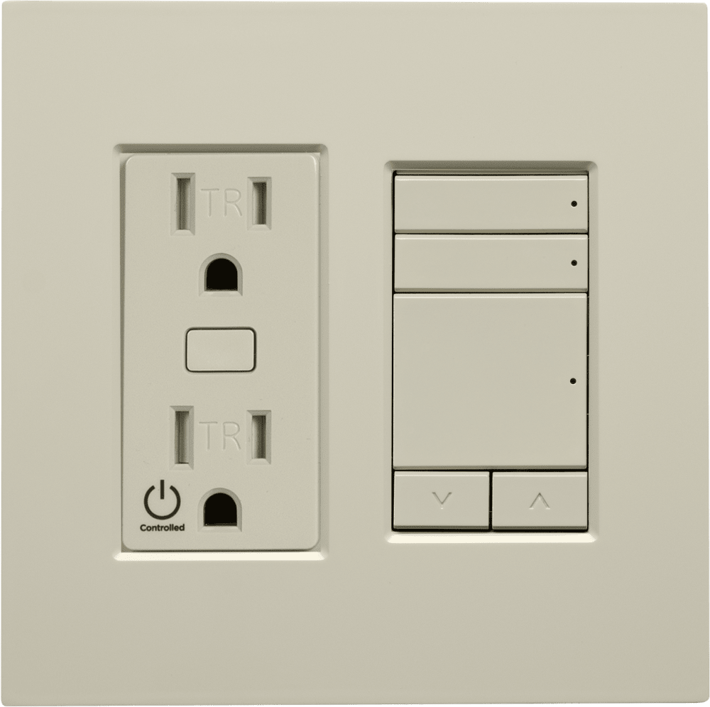 Control4® Faceplate, Contemporary, 2 Gang Combo (Light Almond)