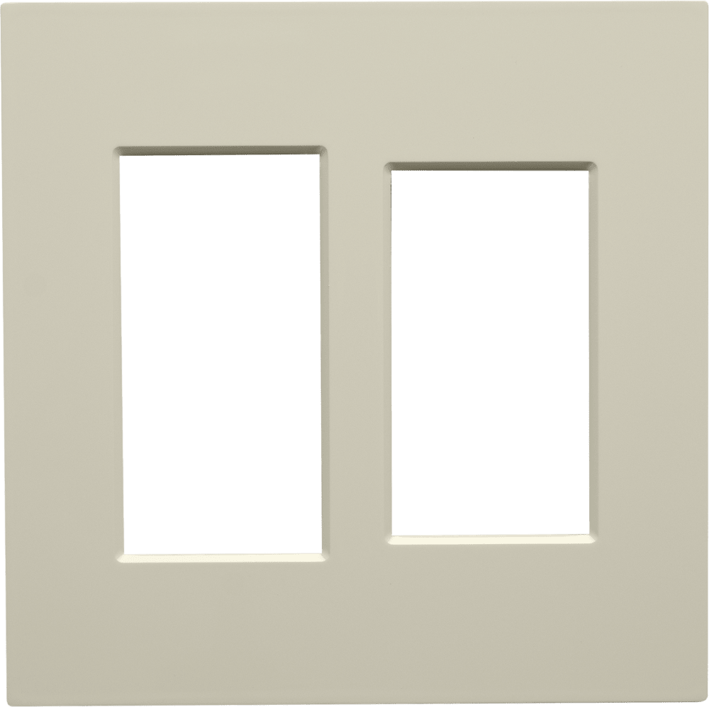 Control4® Faceplate, Contemporary, 2 Gang Combo (Light Almond)