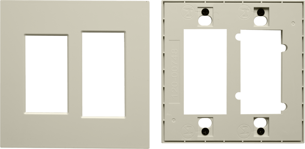 Control4® Faceplate, Contemporary, 2 Gang Combo (Light Almond)