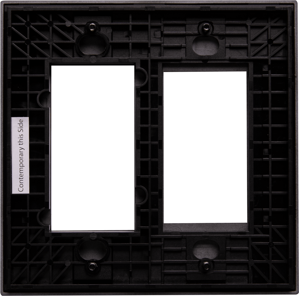 Control4® Faceplate, Contemporary, 2 Gang Combo (Midnight Black)