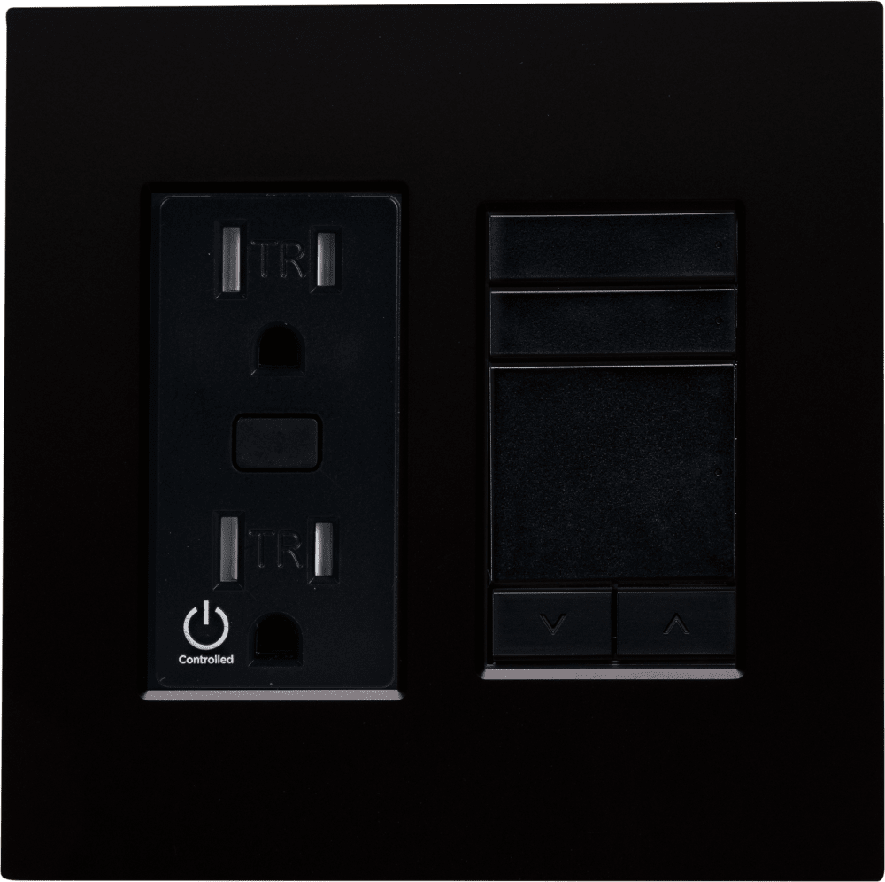 Control4® Faceplate, Contemporary, 2 Gang Combo (Midnight Black)