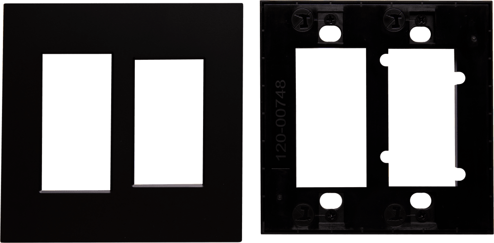 Control4® Faceplate, Contemporary, 2 Gang Combo (Midnight Black)