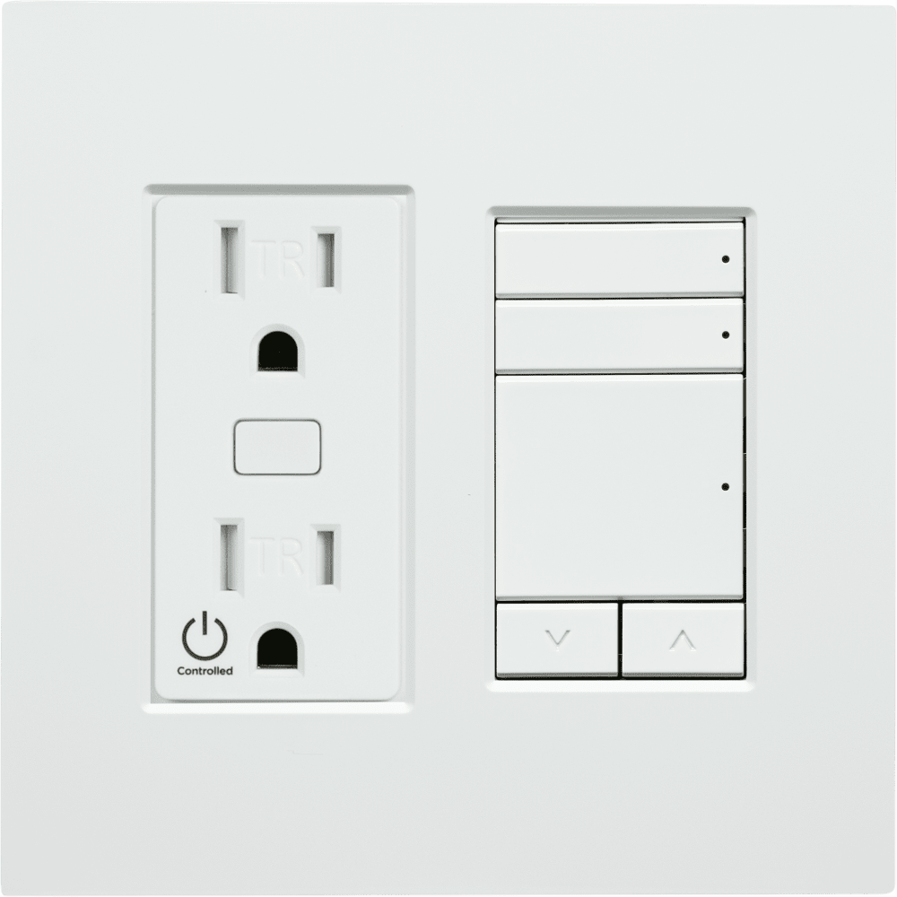 Control4® Faceplate, Contemporary, 2 Gang Combo (Snow White)