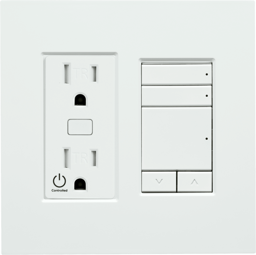 Control4® Faceplate, Contemporary, 2 Gang Combo (White)
