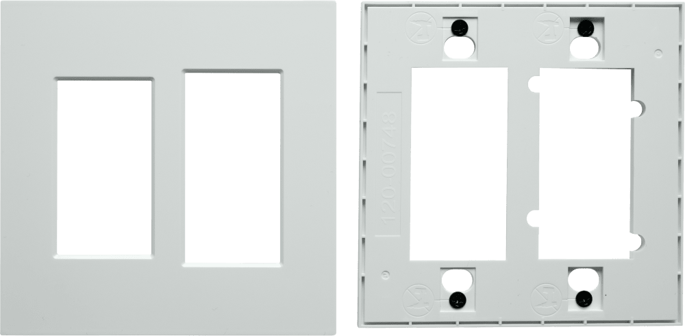 Control4® Faceplate, Contemporary, 2 Gang Combo (White)