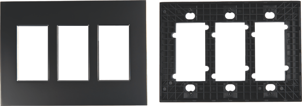 Control4® Faceplate, Contemporary, 3 Gang (Ash Gray)