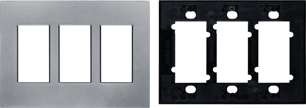 Control4® Faceplate, Contemporary, 3 Gang (Aluminum)