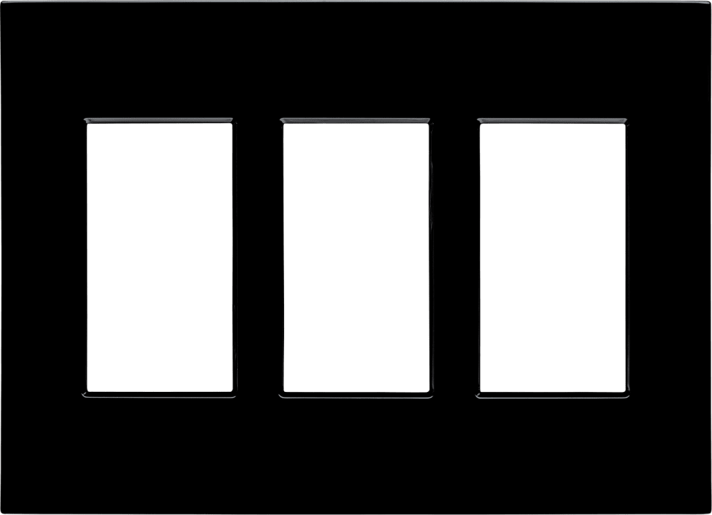 Control4® Faceplate, Contemporary, 3 Gang (Black)
