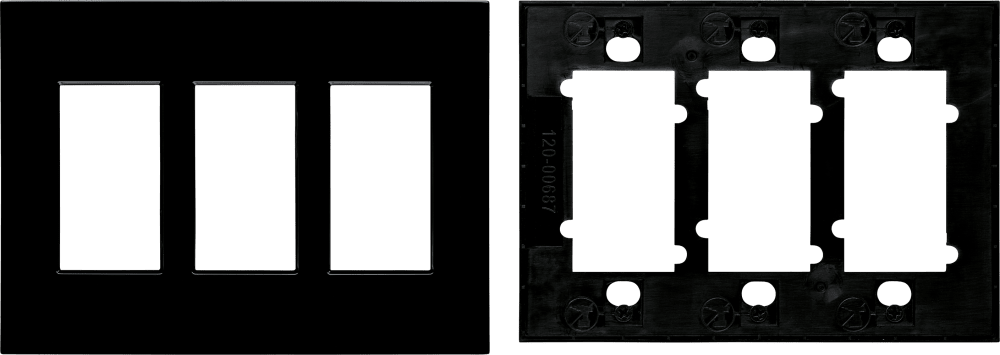 Control4® Faceplate, Contemporary, 3 Gang (Black)