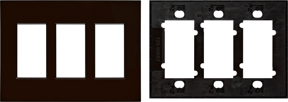 Control4® Faceplate, Contemporary, 3 Gang (Brown)