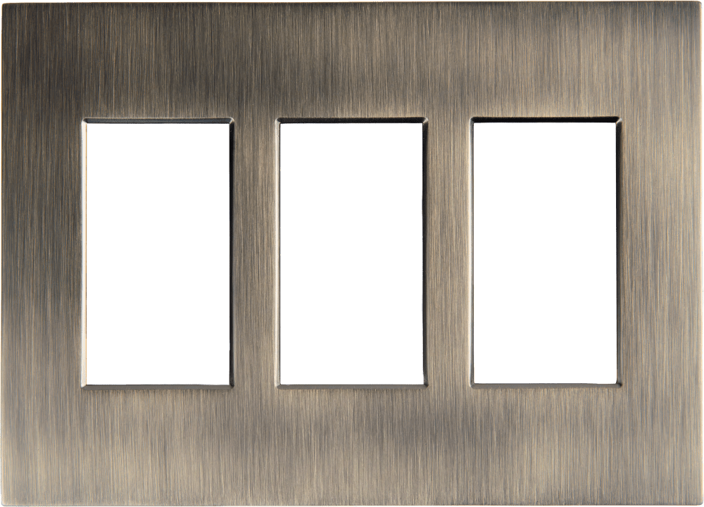 Control4® Faceplate, Contemporary, 3 Gang (Antique Brass)