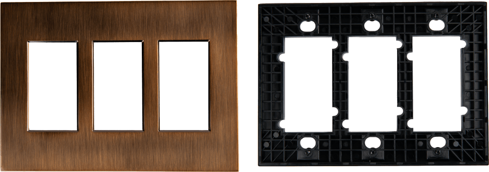 Control4® Faceplate, Contemporary, 3 Gang (Antique Bronze)