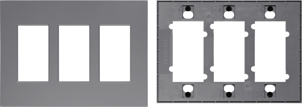 Control4® Faceplate, Contemporary, 3 Gang (Gray)