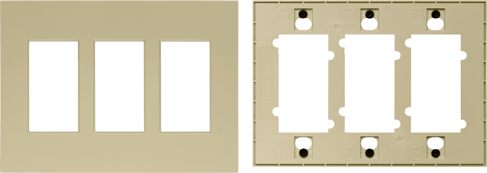 Control4® Faceplate, Contemporary, 3 Gang (Ivory)