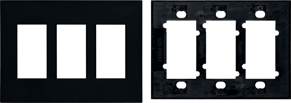 Control4® Faceplate, Contemporary, 3 Gang (Midnight Black)