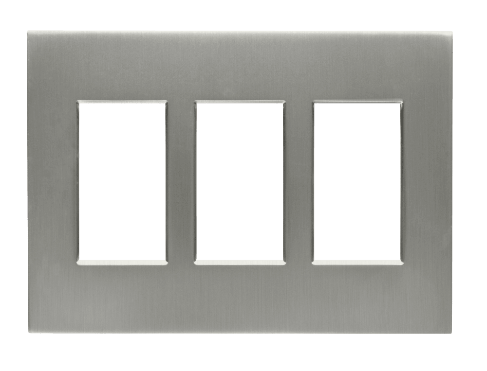 Control4® Faceplate, Contemporary, 3 Gang (Matte Stainless)