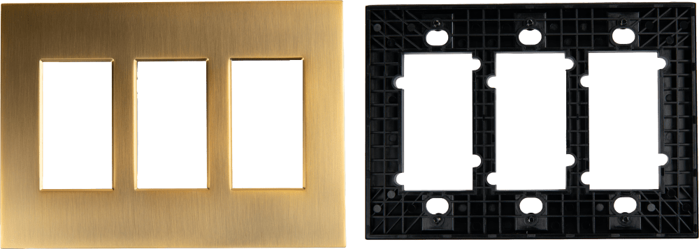 Control4® Faceplate, Contemporary, 3 Gang (Satin Bronze)