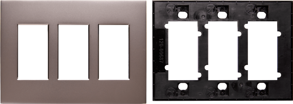 Control4® Faceplate, Contemporary, 3 Gang (Satin Nickel)