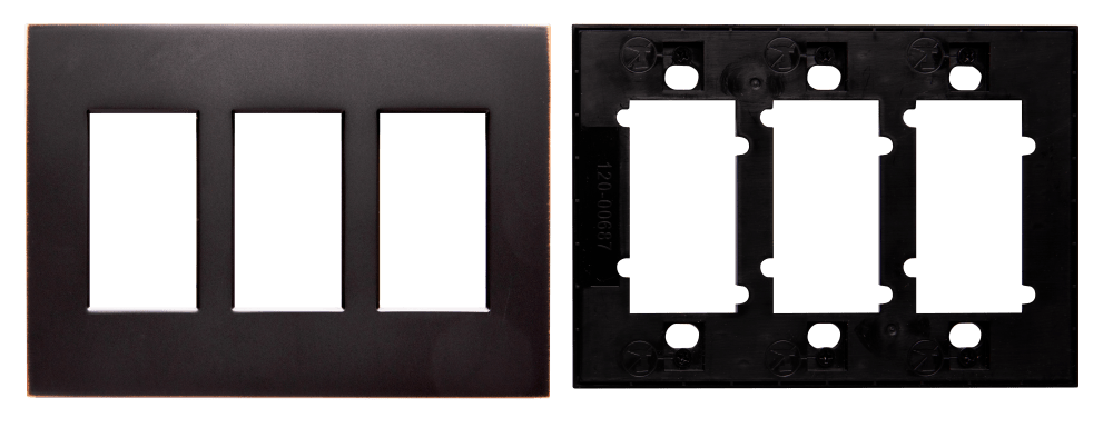Control4® Faceplate, Contemporary, 3 Gang (Venetian Bronze)