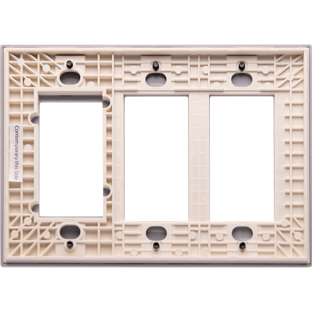 Control4 Faceplate, Contemporary, 3 Gang Combo, 2 Contemporary/1 Essential (Biscuit)
