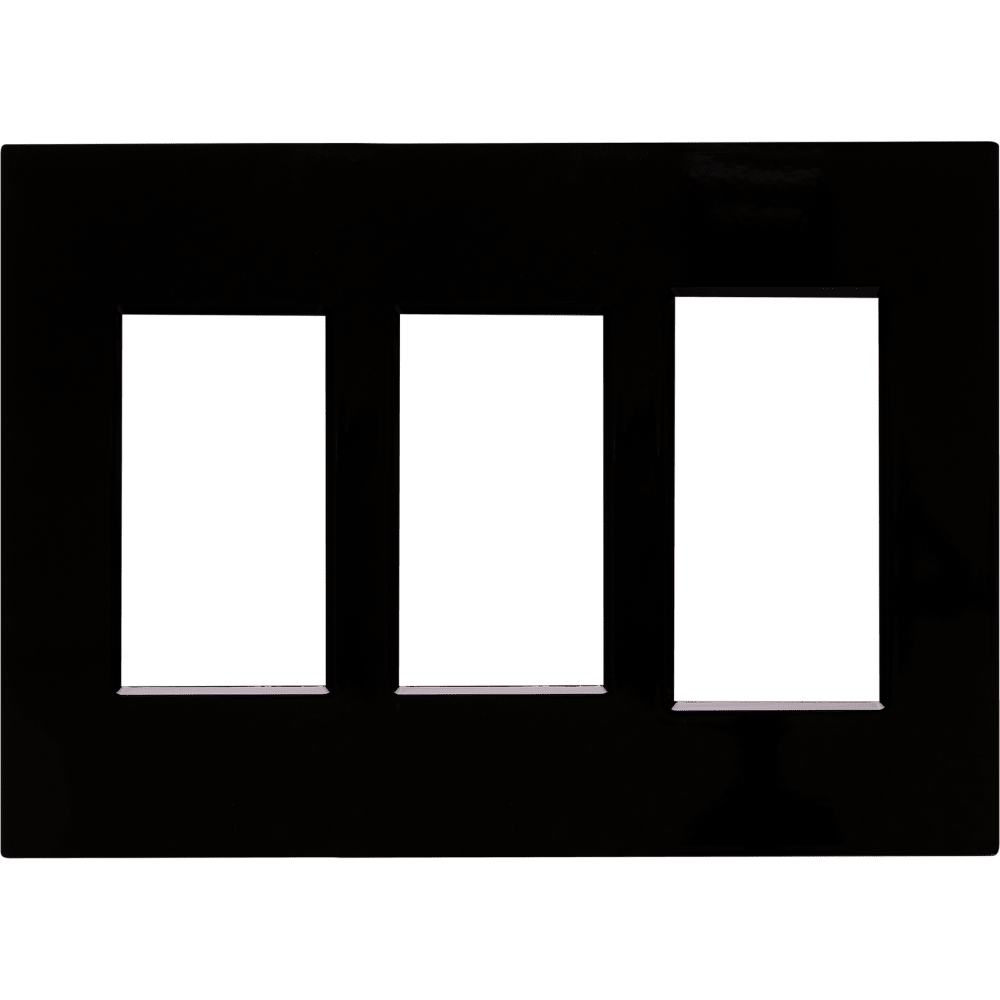 Control4 Faceplate, Contemporary, 3 Gang Combo, 2 Contemporary/1 Essential (Black)