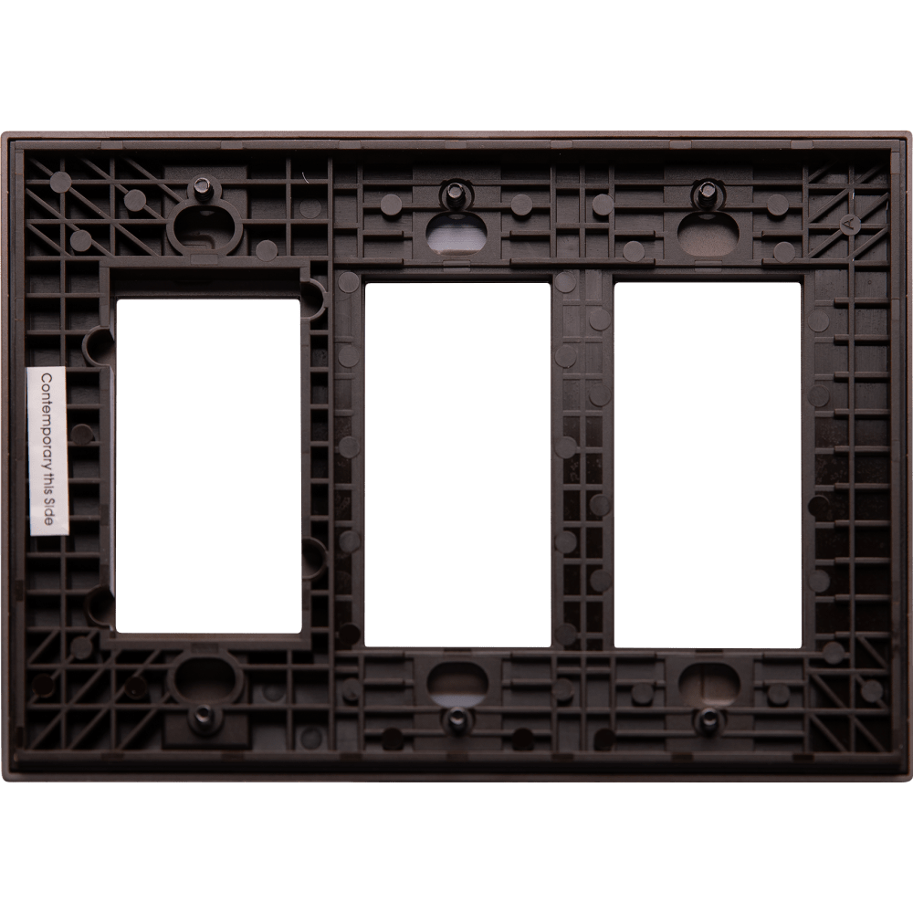 Control4 Faceplate, Contemporary, 3 Gang Combo, 2 Contemporary/1 Essential (Brown)