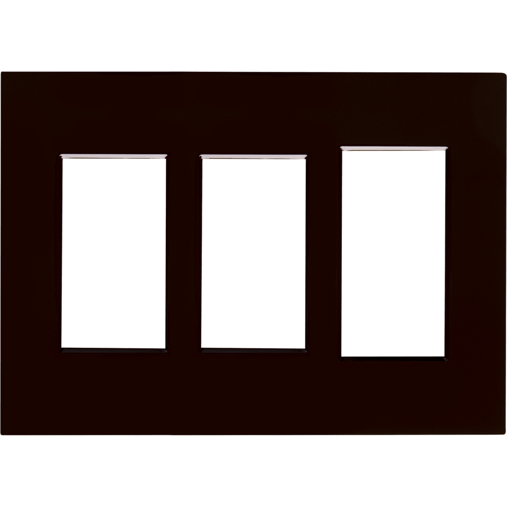 Control4 Faceplate, Contemporary, 3 Gang Combo, 2 Contemporary/1 Essential (Brown)