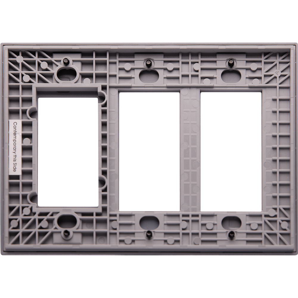 Control4 Faceplate, Contemporary, 3 Gang Combo, 2 Contemporary/1 Essential (Gray)