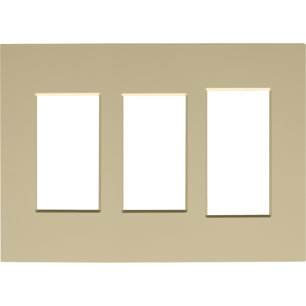Control4 Faceplate, Contemporary, 3 Gang Combo, 2 Contemporary/1 Essential (Ivory)